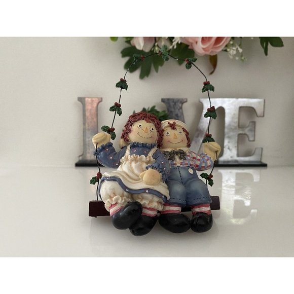 Kurt Adler Raggedy Ann & Andy Christmas Swing Ornament Vtg 2002 Simon Schuster - Picture 10 of 16